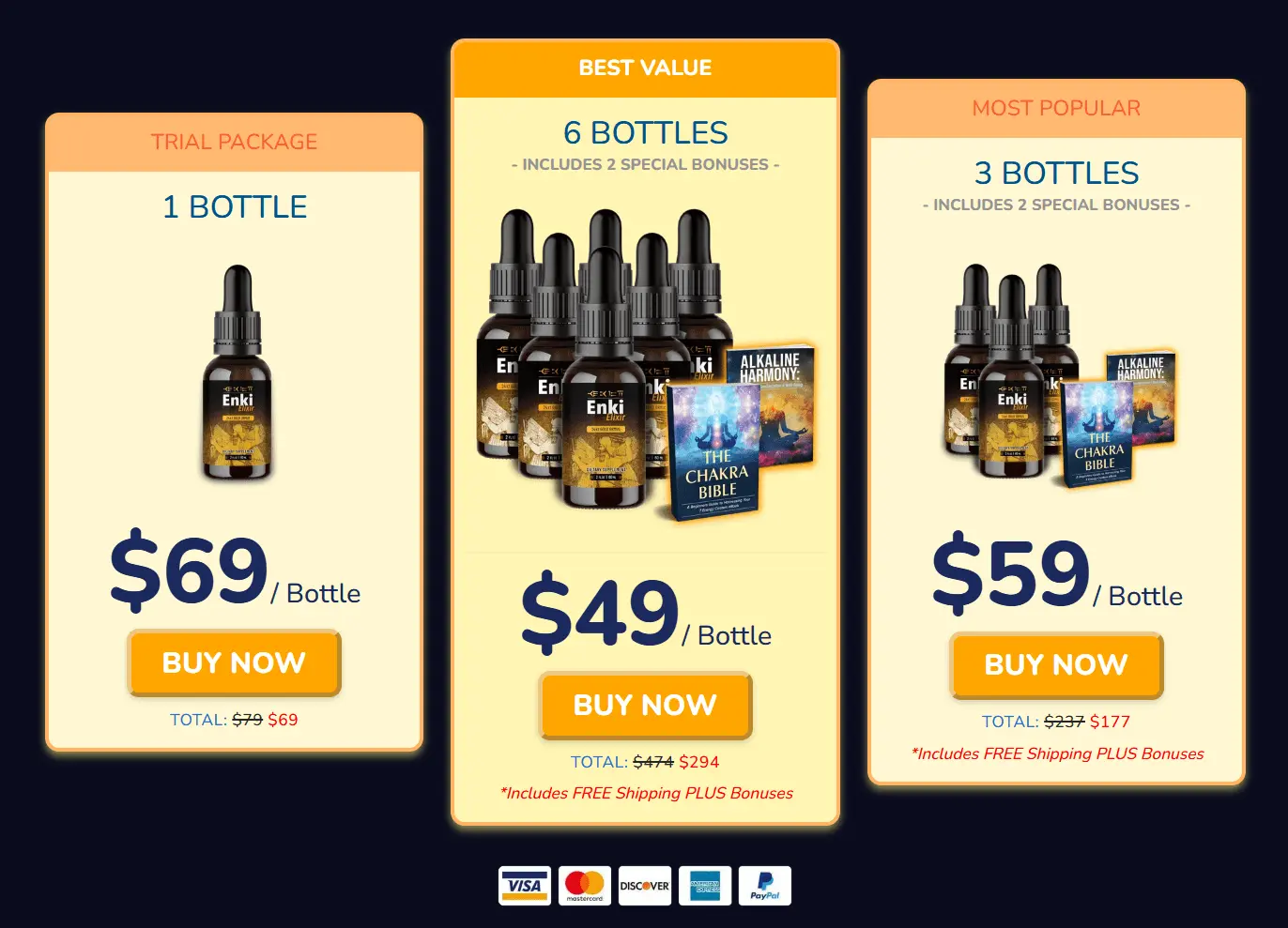 Enki Elixir bottle pricing